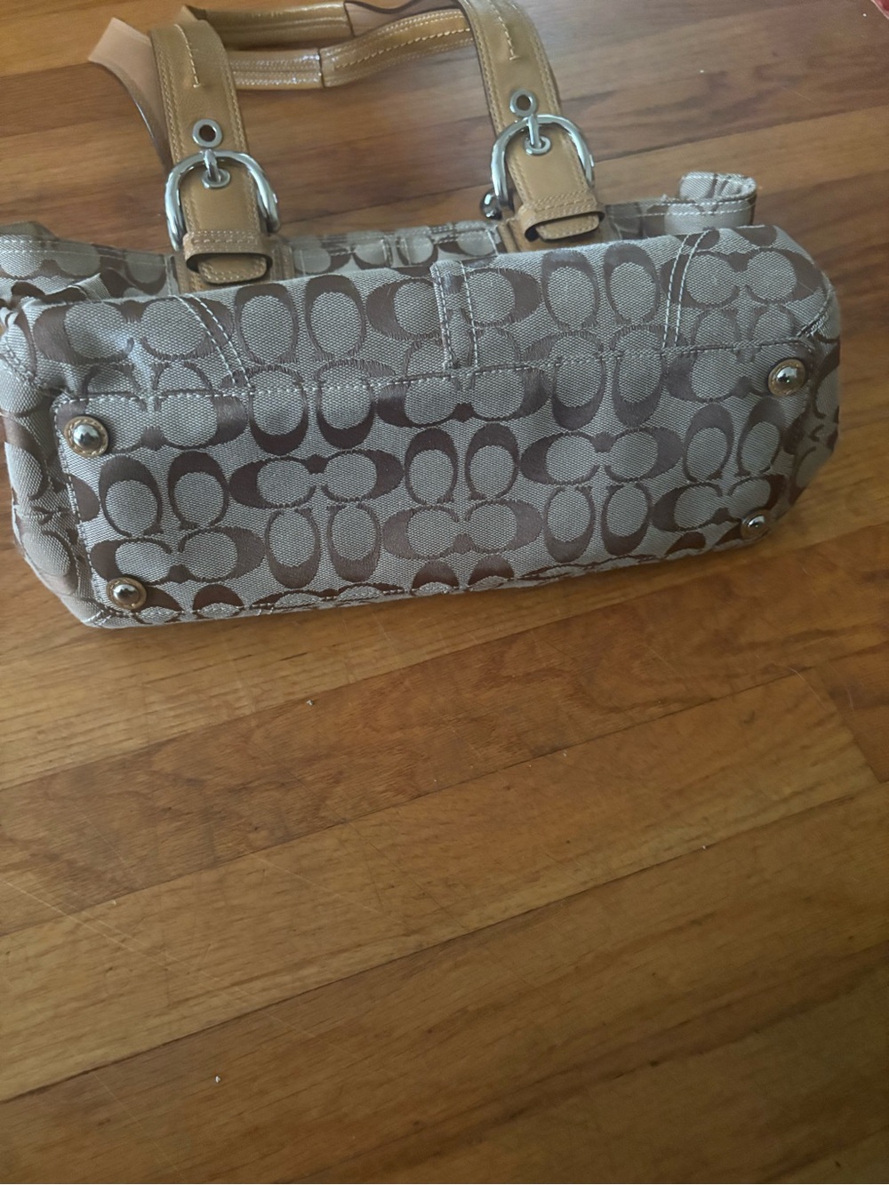 Coach Signature Canvas Tote with Tan Leather Handles - Picture 5 of 5